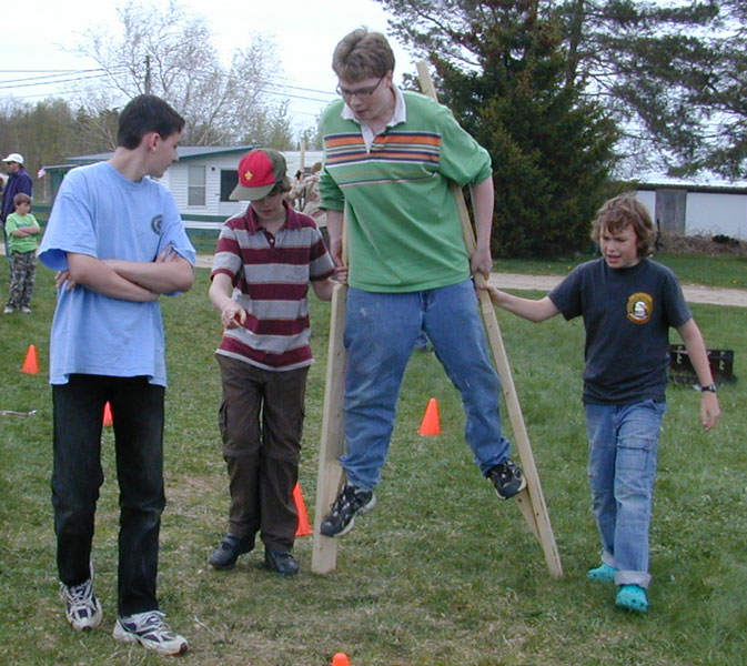 Stilt walking contest photo