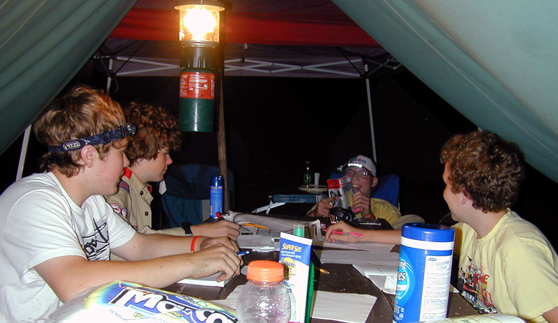 studying in tent photo