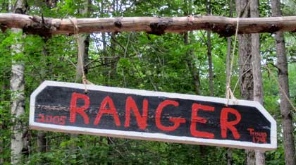 Ranger campsite sign