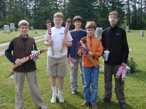 flags on grave photo